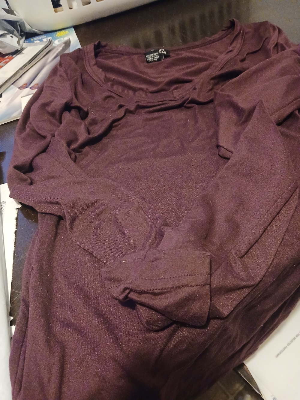 Rue21 Men's Crewneck Sweater in Deep Plum